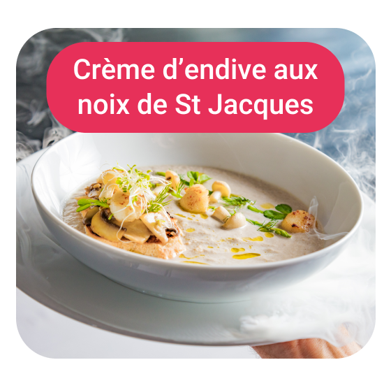 Crème d'endives aux noix de St Jacques