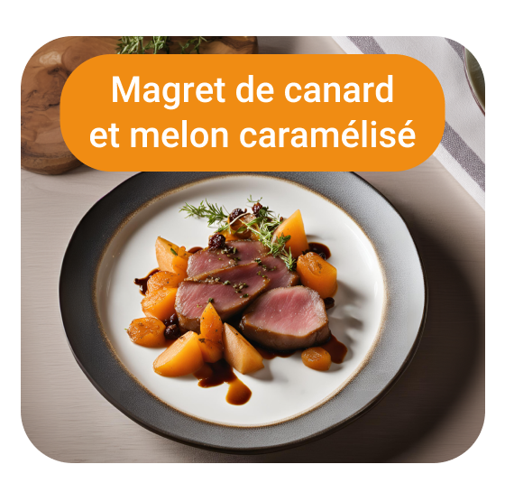 Magret de canard et melon