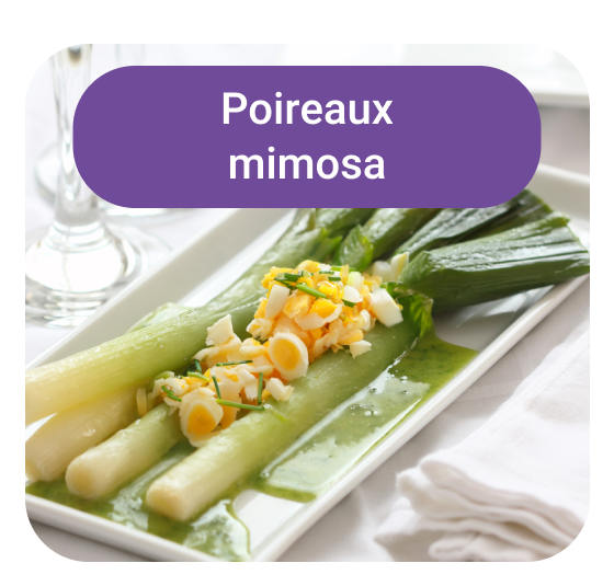 Poireaux mimosa
